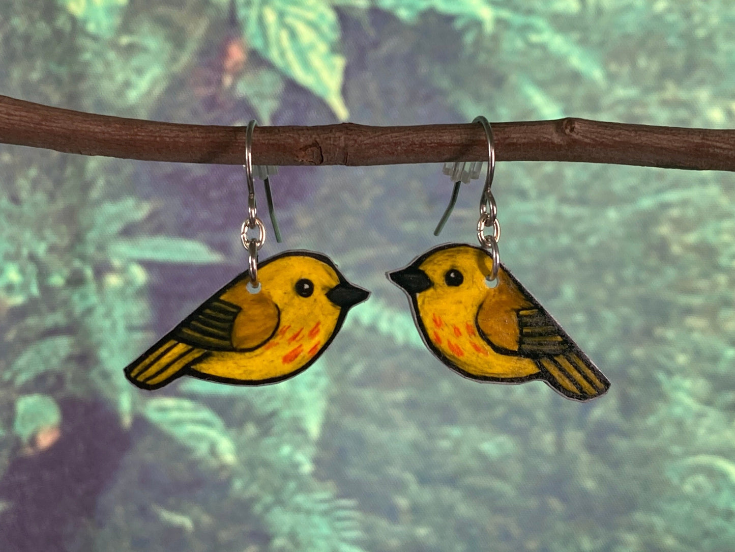 Yellow Warbler Handmade Unique Bird Earrings Birding Birdwatcher Gift