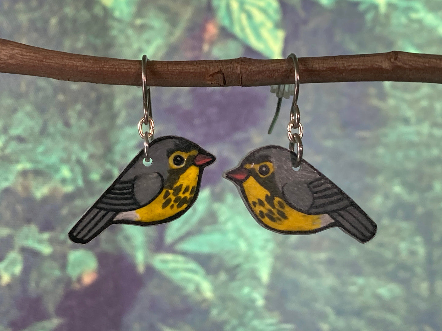 Canada Warbler Handmade Unique Bird Earrings Birding Birdwatcher Gift