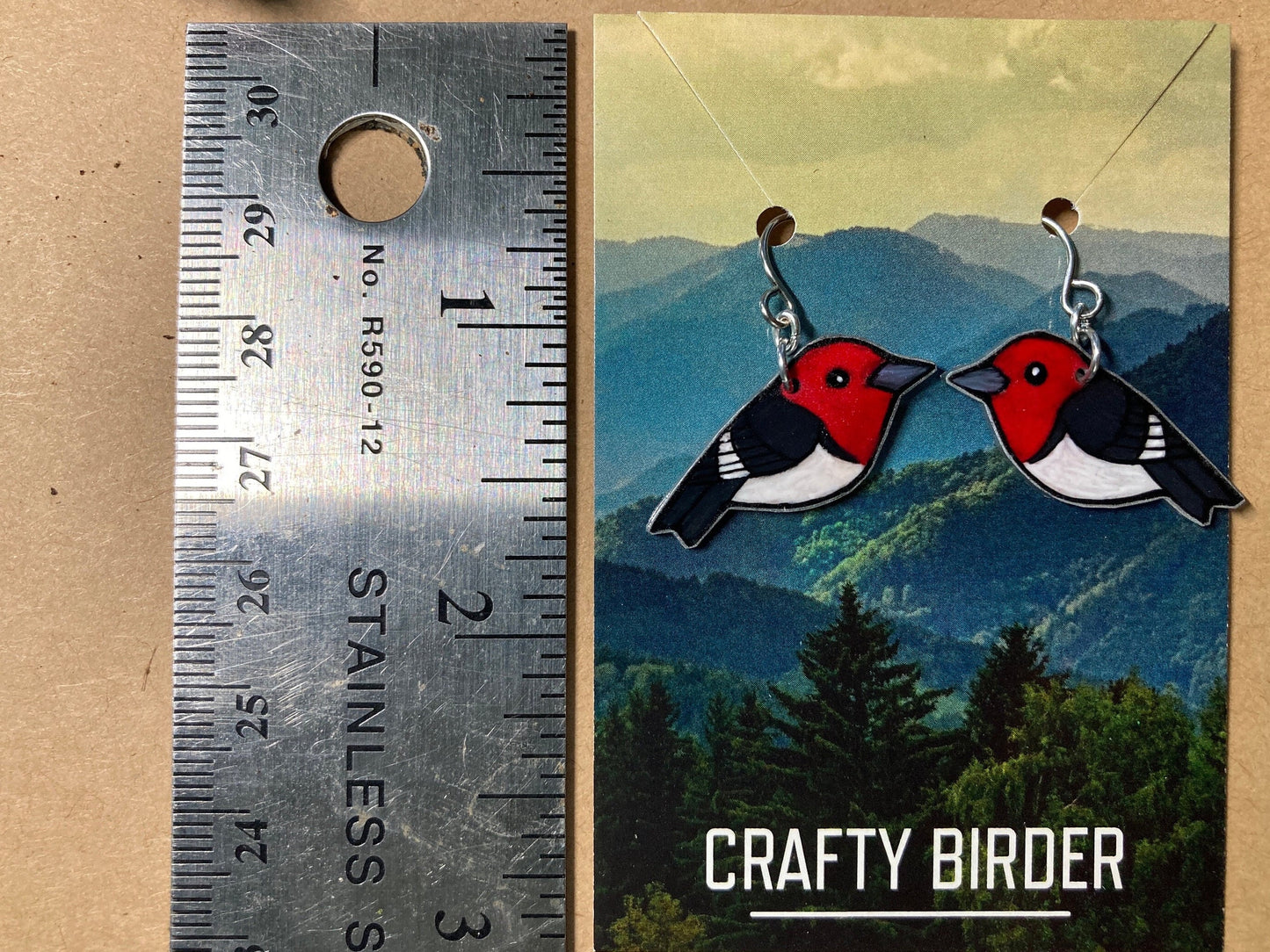 Red-headed Woodpecker Earrings