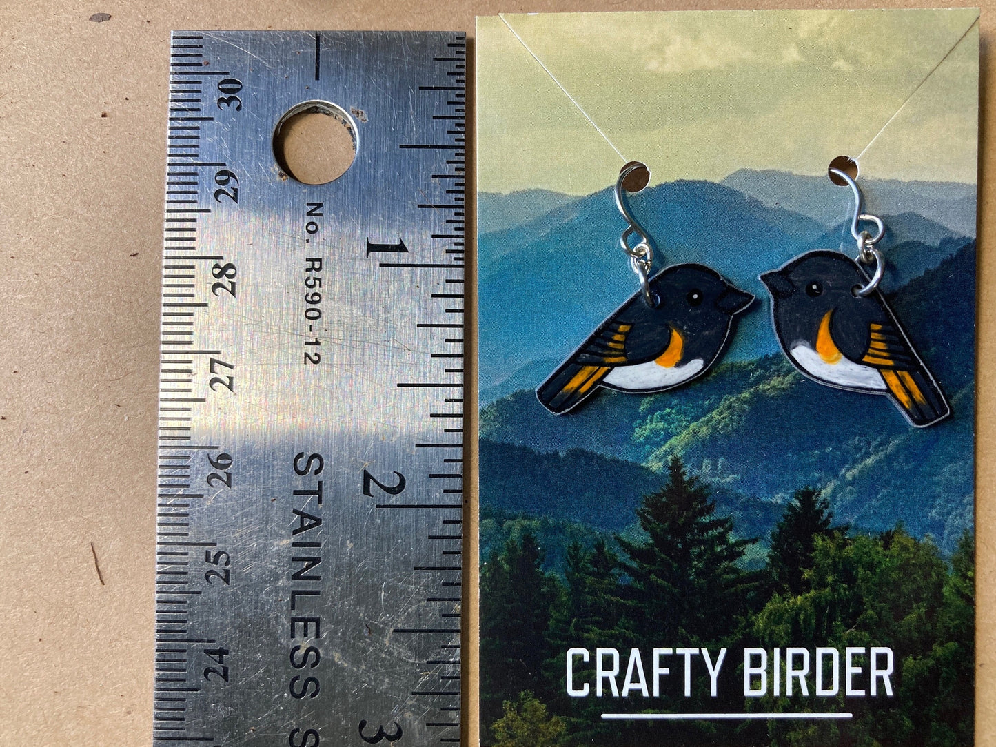American Redstart Handmade Unique Bird Earrings Birding Birdwatcher Gift
