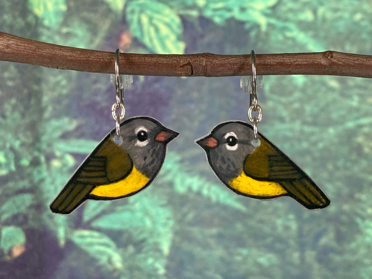 MacGillivrays Warbler Handmade Unique Bird Earrings Birding Birdwatcher Gift