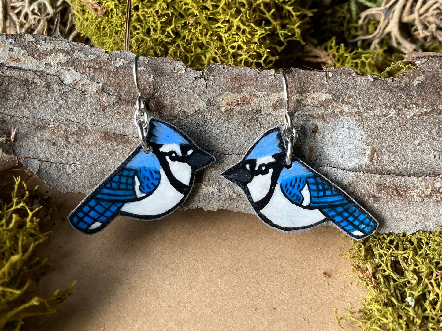 Blue Jay Handmade Unique Bird Earrings Birding Birdwatcher Gift