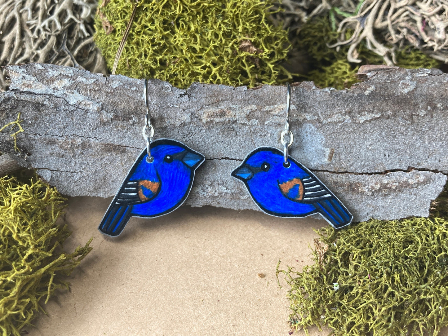 Blue Grosbeak Earrings