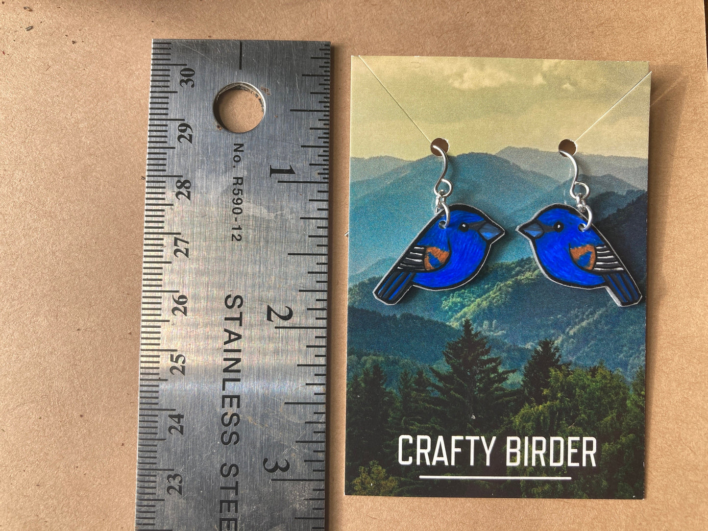 Blue Grosbeak Earrings