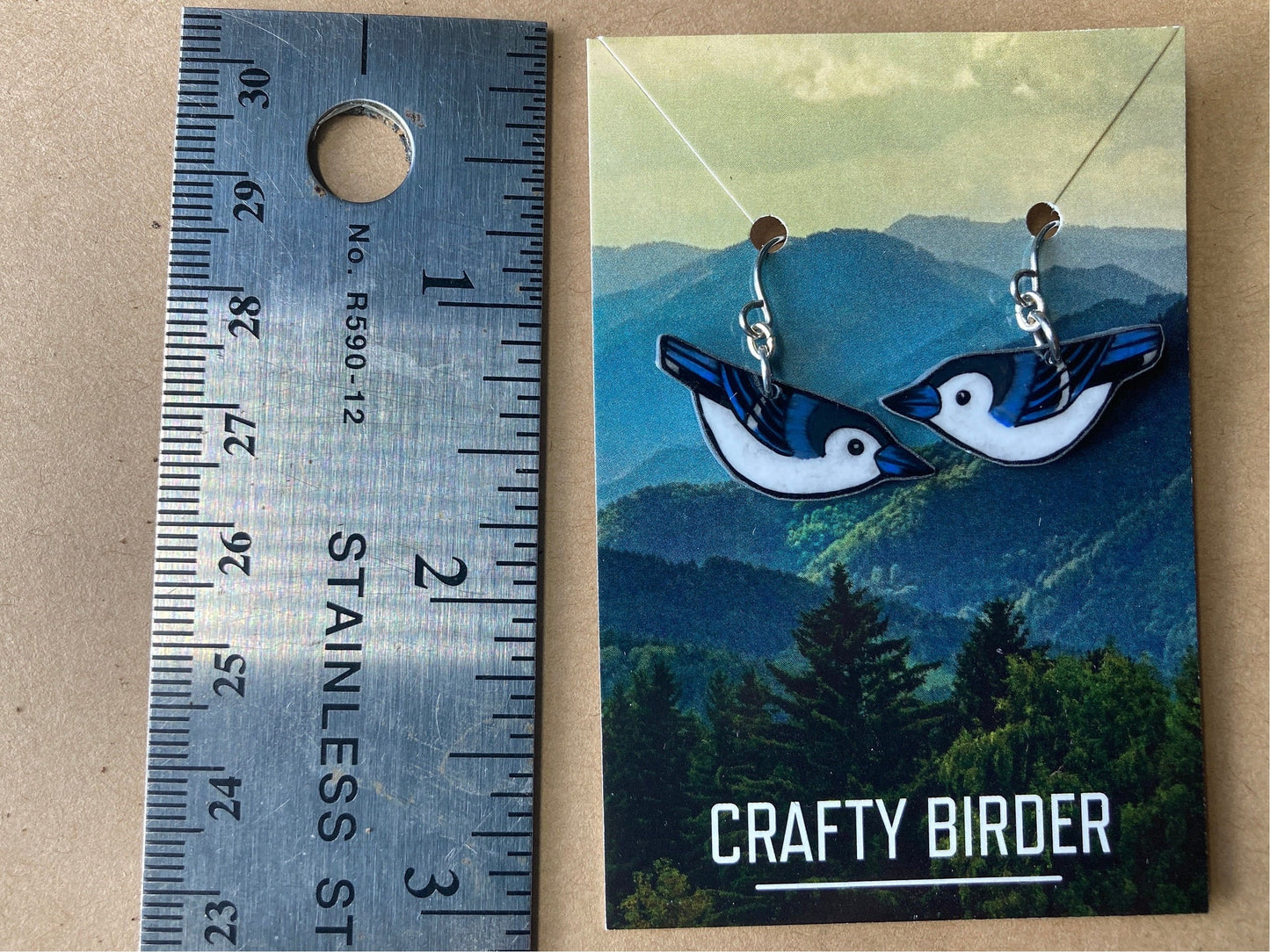 White Breasted Nuthatch Handmade Unique Bird Earrings Birding Birdwatcher Gift