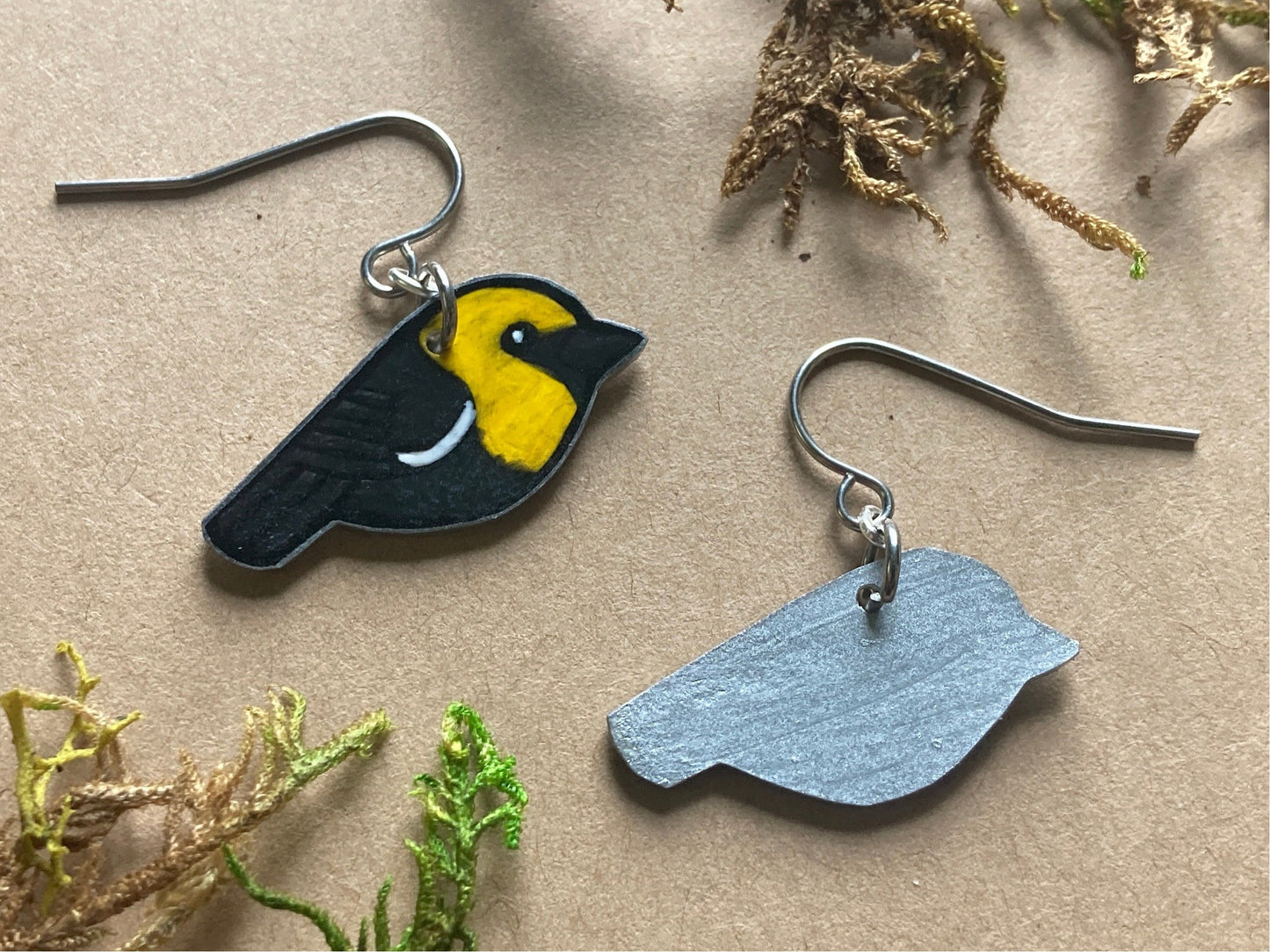 Yellow headed blackbird Handmade Unique Bird Earrings Birding Birdwatcher Gift