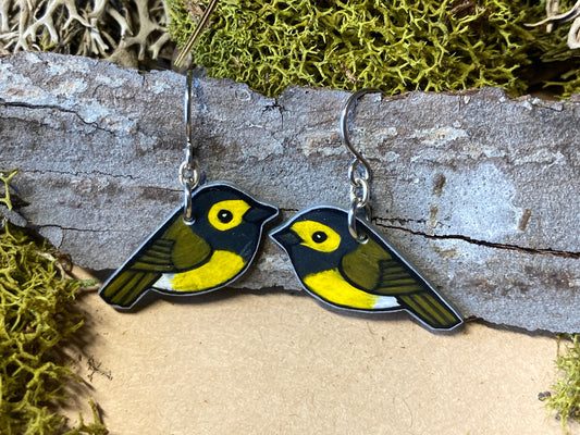 Hooded Warbler Handmade Unique Bird Earrings Birding Birdwatcher Gift