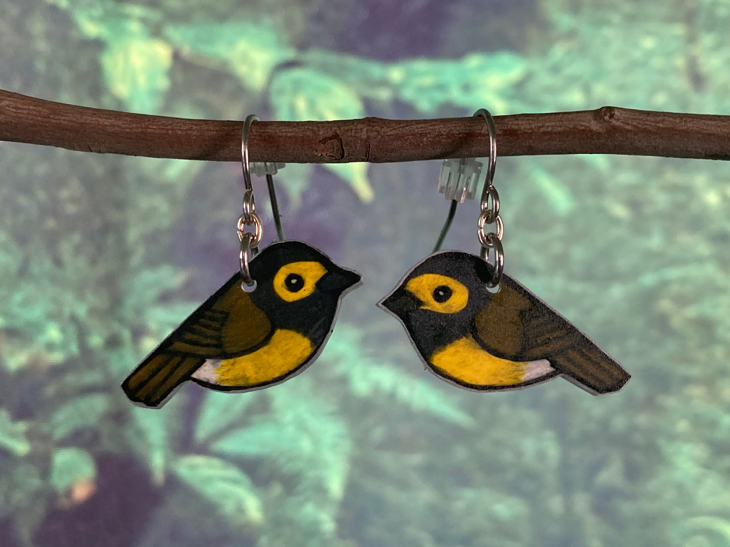 Hooded Warbler Handmade Unique Bird Earrings Birding Birdwatcher Gift