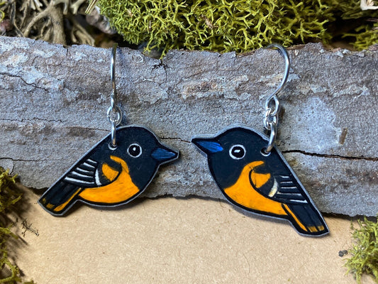 Baltimore Oriole Handmade Unique Bird Earrings Birding Birdwatcher Gift