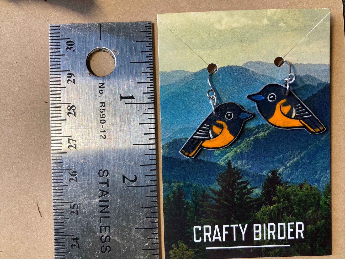 Baltimore Oriole Handmade Unique Bird Earrings Birding Birdwatcher Gift