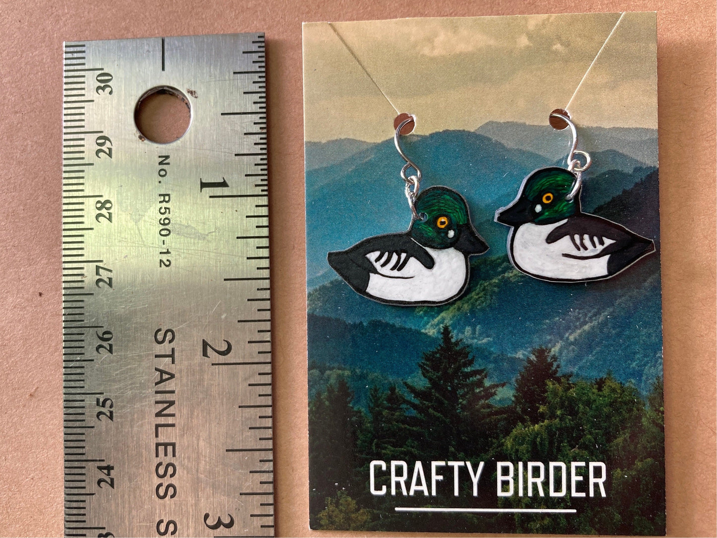 Common Goldeneye Duck Earrings