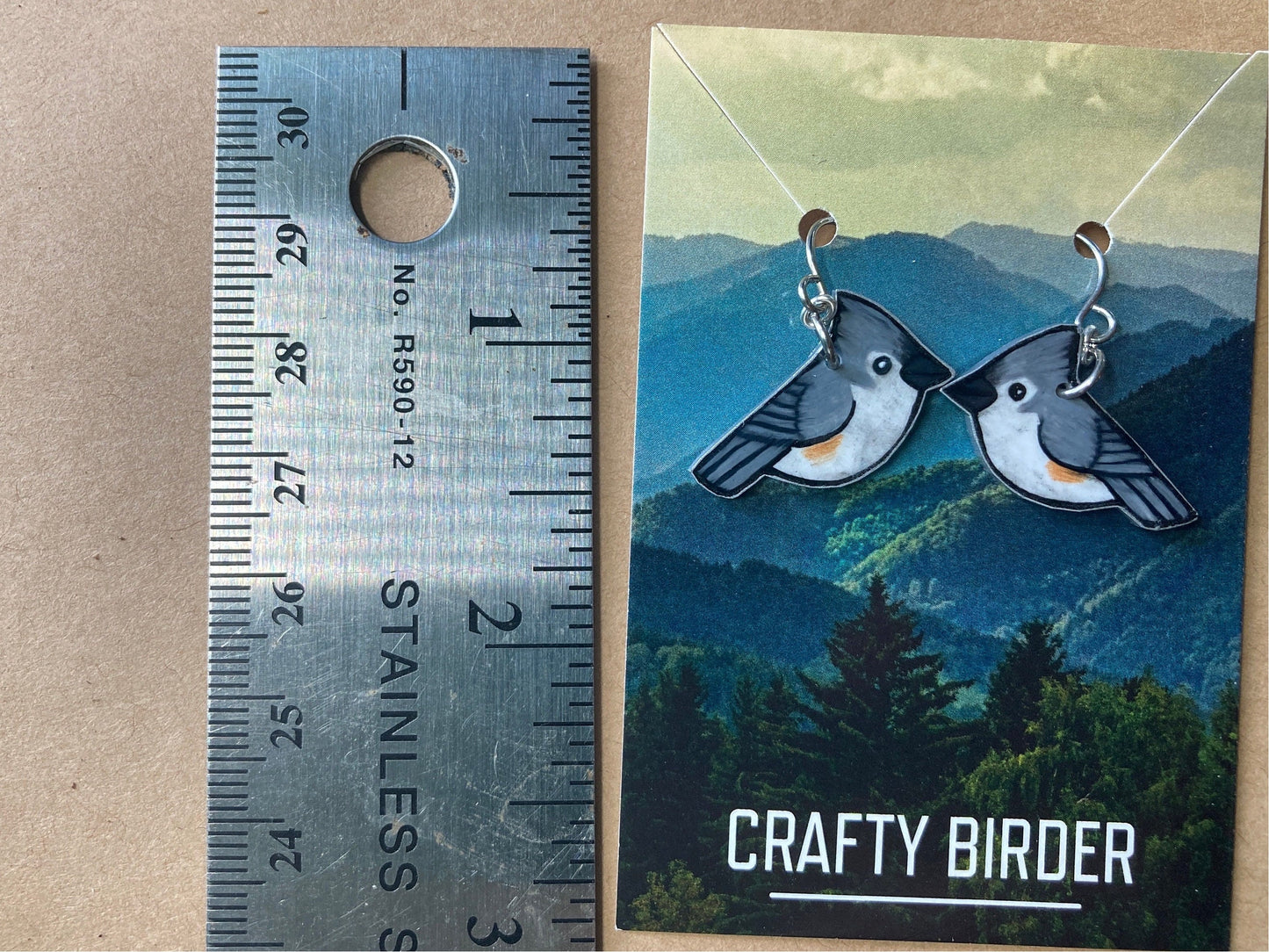 Tufted Titmouse Earrings | Titmouse Earrings | Bird Earrings | Titmouse Jewelry | Tufted Titmouse Jewelry | Little Titmouse Earrings