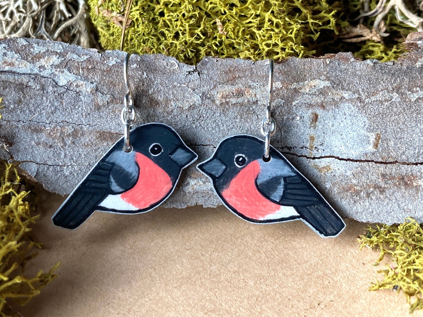 Eurasian Bullfinch Earrings