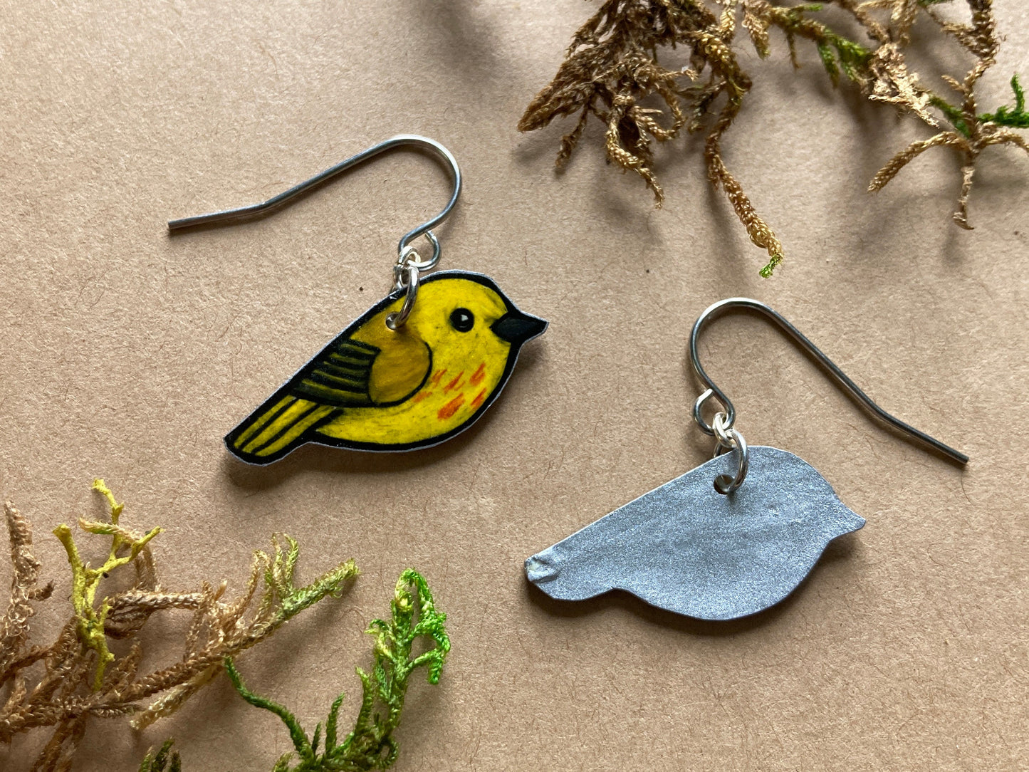 Yellow Warbler Handmade Unique Bird Earrings Birding Birdwatcher Gift