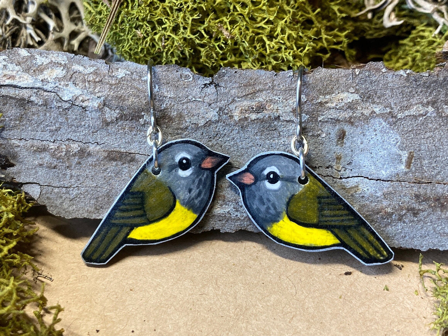 MacGillivrays Warbler Handmade Unique Bird Earrings Birding Birdwatcher Gift