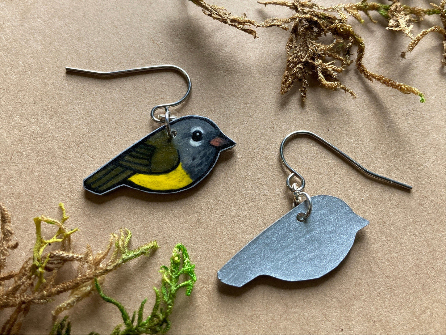 MacGillivrays Warbler Handmade Unique Bird Earrings Birding Birdwatcher Gift