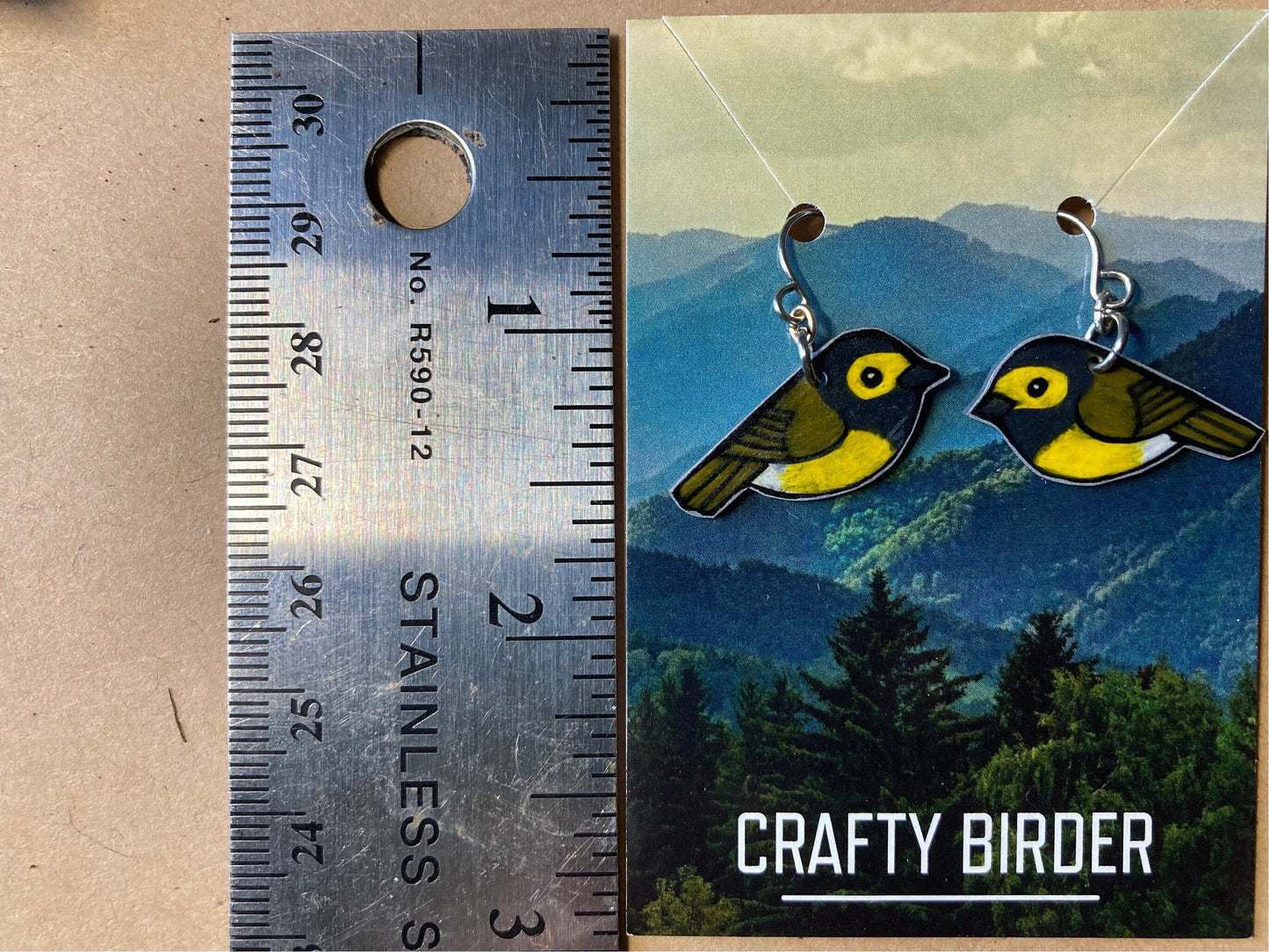 Hooded Warbler Handmade Unique Bird Earrings Birding Birdwatcher Gift