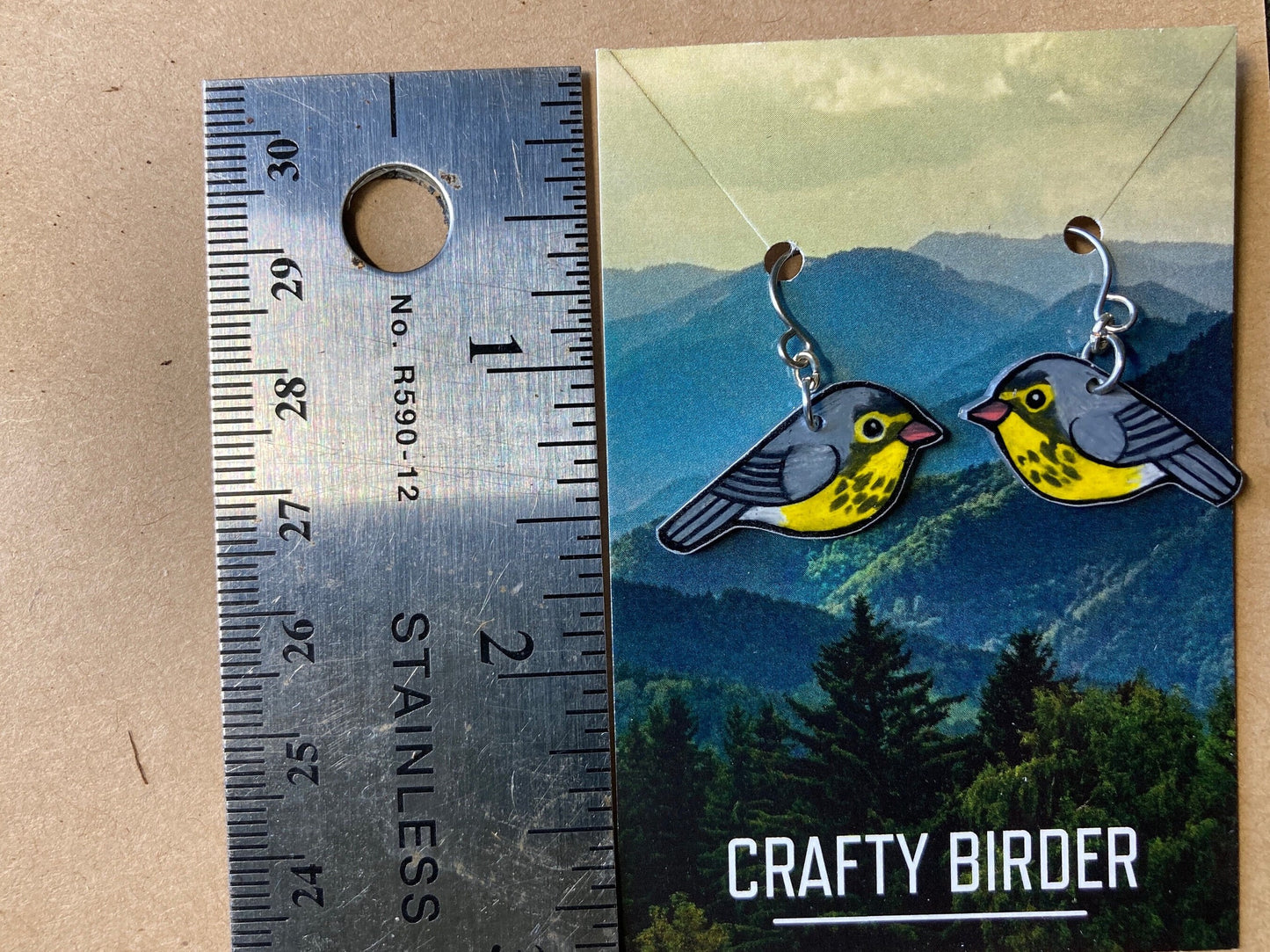 Canada Warbler Handmade Unique Bird Earrings Birding Birdwatcher Gift