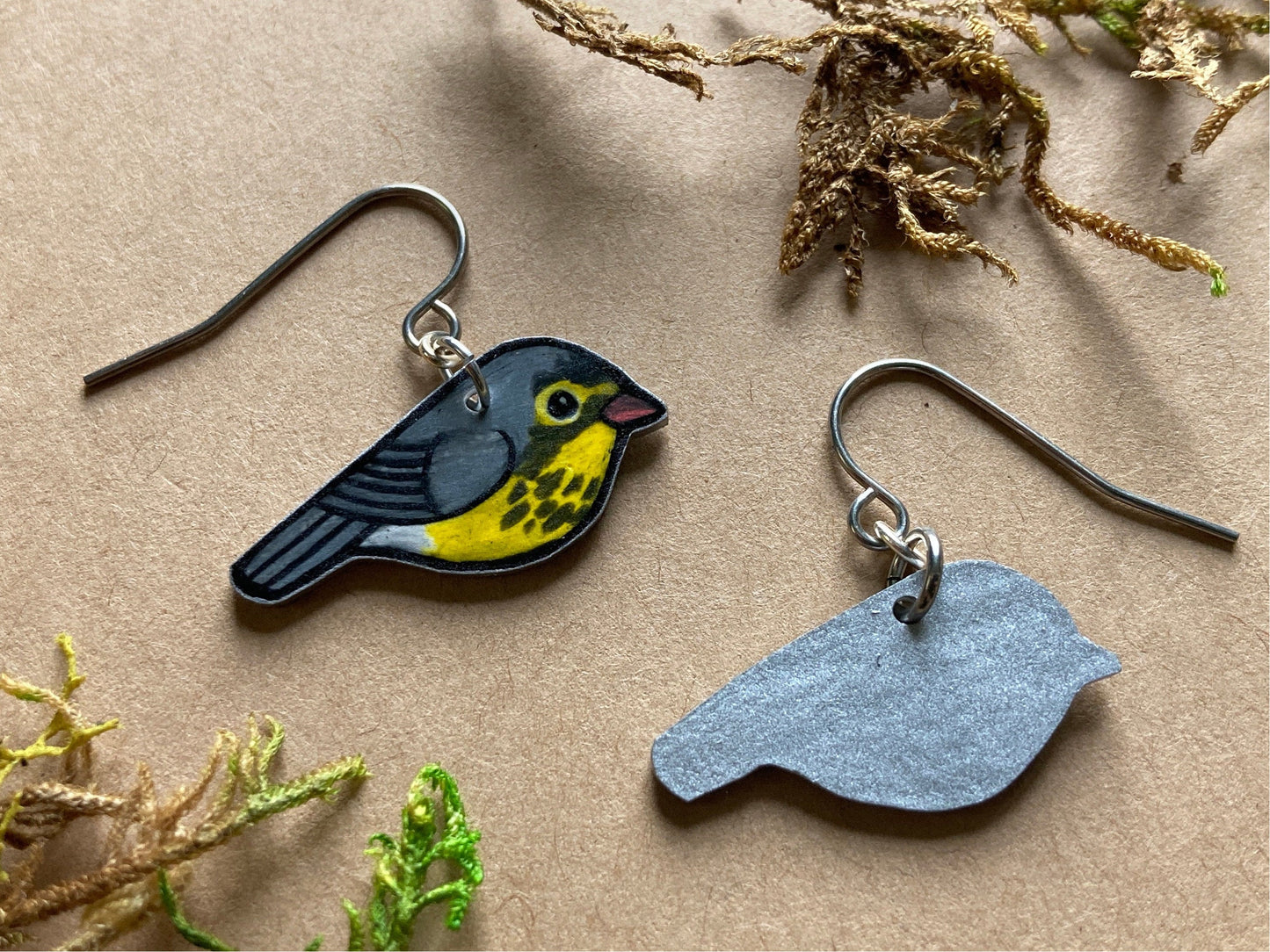 Canada Warbler Handmade Unique Bird Earrings Birding Birdwatcher Gift
