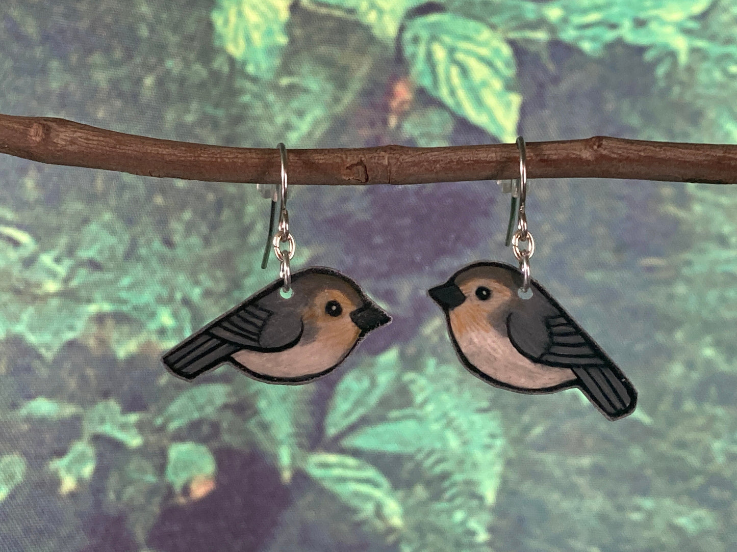 Bushtit bird Handmade Unique Bird Earrings Birding Birdwatcher Gift