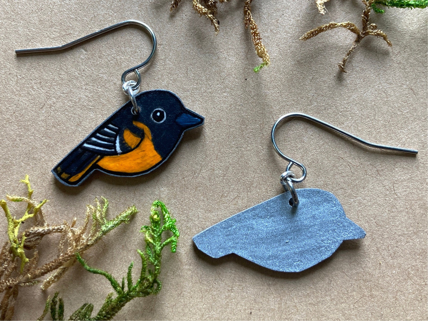 Baltimore Oriole Handmade Unique Bird Earrings Birding Birdwatcher Gift