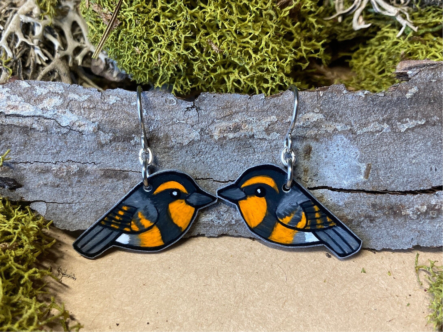 Varied Thrush Handmade Unique Bird Earrings Birding Birdwatcher Gift